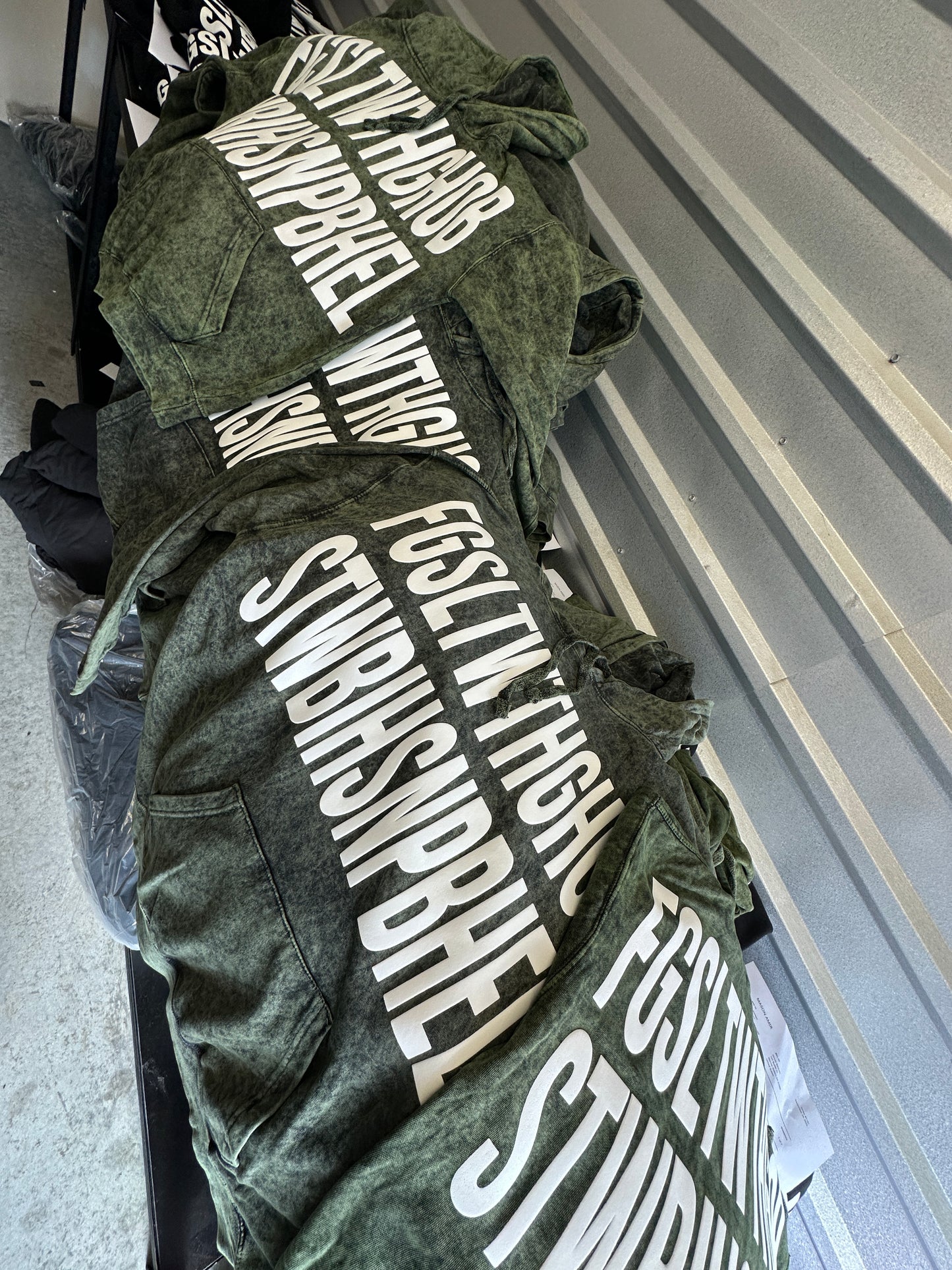 Green Mineral Washed FGSLTWorld™ Hoodie - Hand Dyed